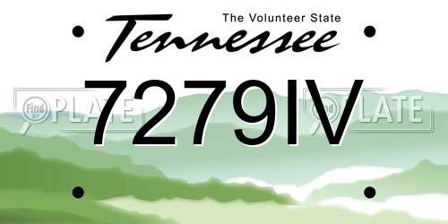 7279IV Tennessee License Plate