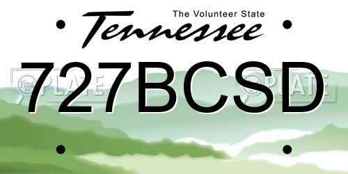 727BCSD Tennessee License Plate