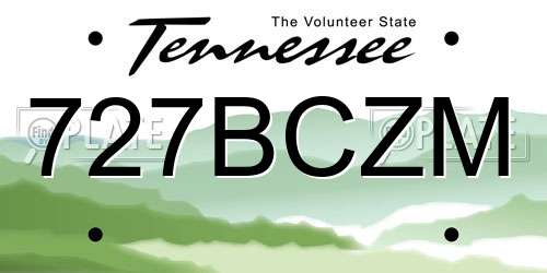 727BCZM Tennessee License Plate