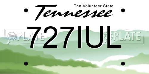 727IUL Tennessee License Plate