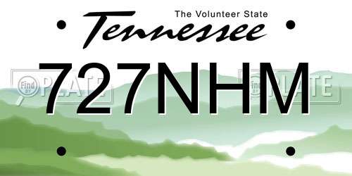 727NHM Tennessee License Plate