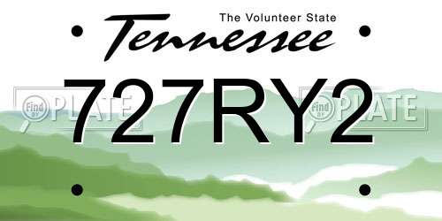 727RY2 Tennessee License Plate