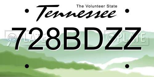 728BDZZ Tennessee License Plate