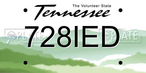 728IED Tennessee License Plate