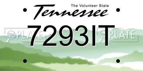 7293IT Tennessee License Plate
