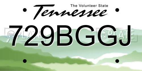 729BGGJ Tennessee License Plate