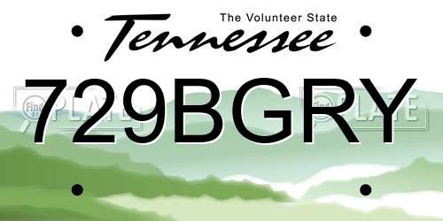 729BGRY Tennessee License Plate