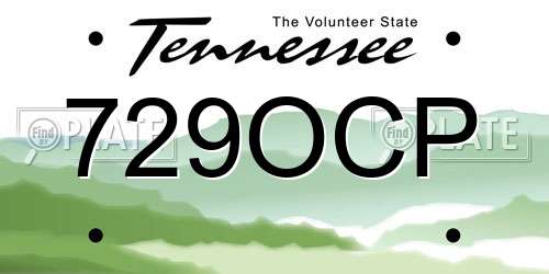 729OCP Tennessee License Plate
