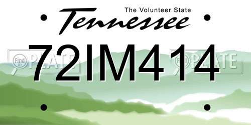 72IM414 Tennessee License Plate