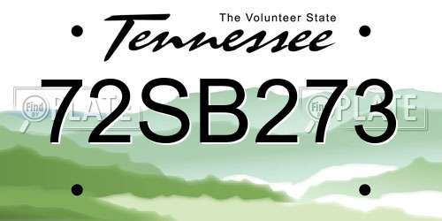72SB273 Tennessee License Plate