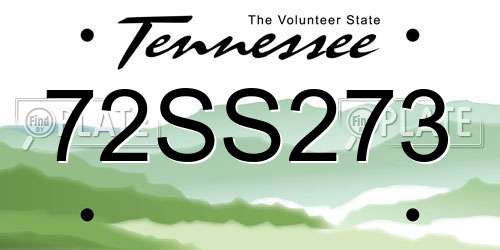 72SS273 Tennessee License Plate