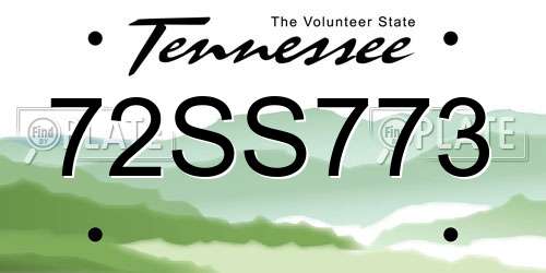 72SS773 Tennessee License Plate