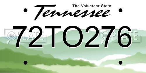 72TO276 Tennessee License Plate
