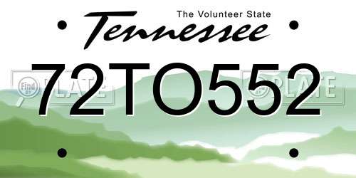 72TO552 Tennessee License Plate