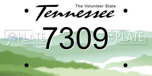 7309 Tennessee License Plate