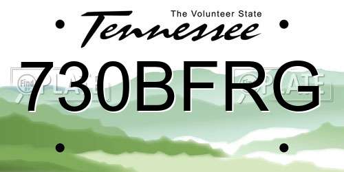 730BFRG Tennessee License Plate