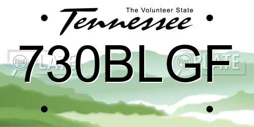 730BLGF Tennessee License Plate
