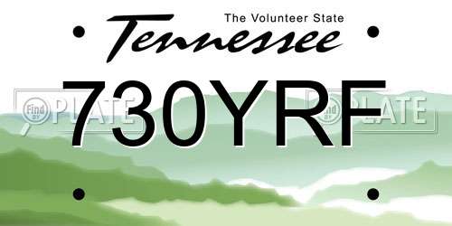 730YRF Tennessee License Plate