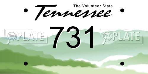731 Tennessee License Plate