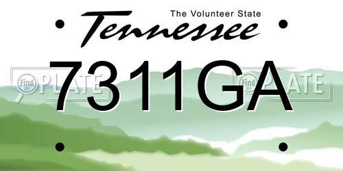 7311GA Tennessee License Plate
