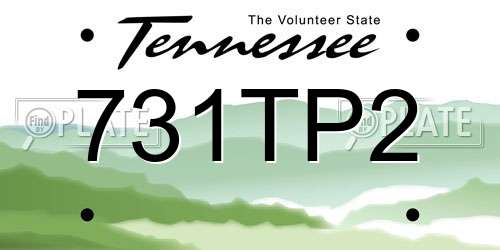 731TP2 Tennessee License Plate