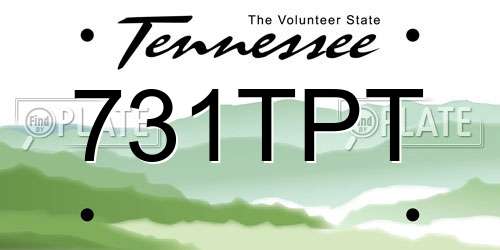 731TPT Tennessee License Plate