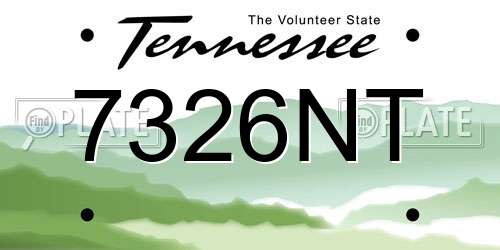 7326NT Tennessee License Plate
