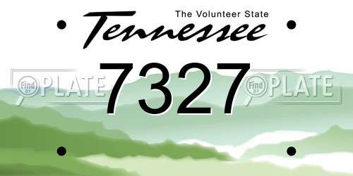 7327 Tennessee License Plate
