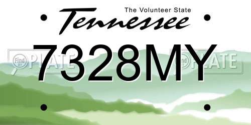 7328MY Tennessee License Plate