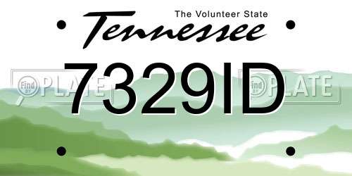 7329ID Tennessee License Plate