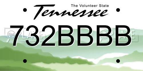 732BBBB Tennessee License Plate