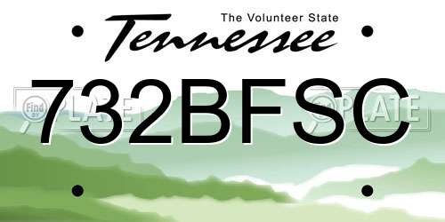 732BFSC Tennessee License Plate