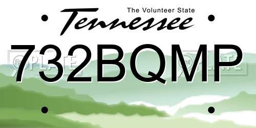 732BQMP Tennessee License Plate
