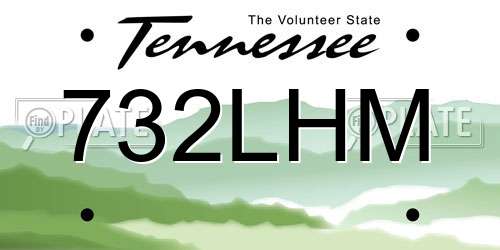 732LHM Tennessee License Plate