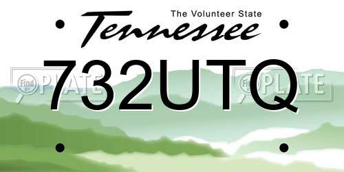 732UTQ Tennessee License Plate