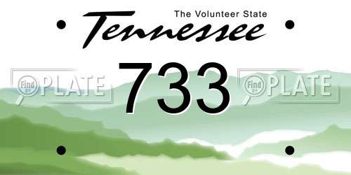 733 Tennessee License Plate