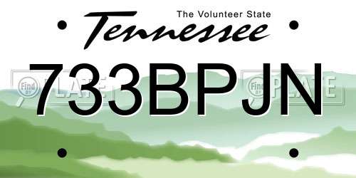 733BPJN Tennessee License Plate
