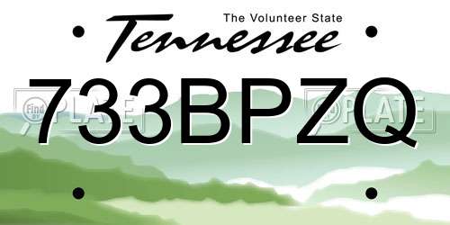 733BPZQ Tennessee License Plate