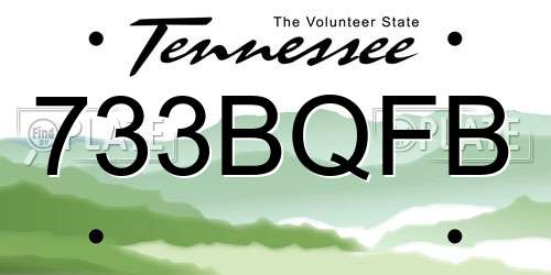 733BQFB Tennessee License Plate