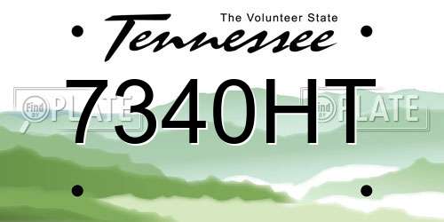 7340HT Tennessee License Plate