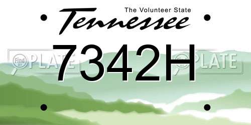 7342H Tennessee License Plate