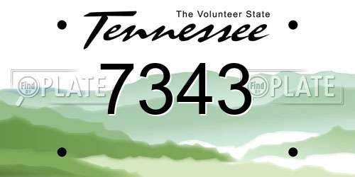 7343 Tennessee License Plate