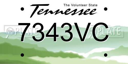 7343VC Tennessee License Plate
