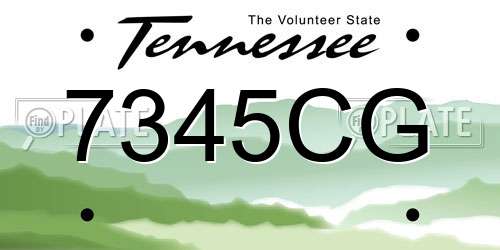 7345CG Tennessee License Plate