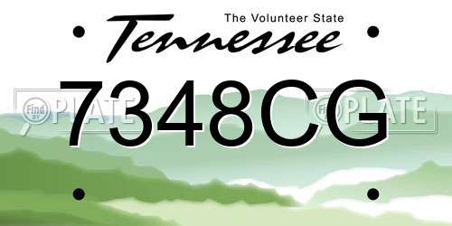 7348CG Tennessee License Plate