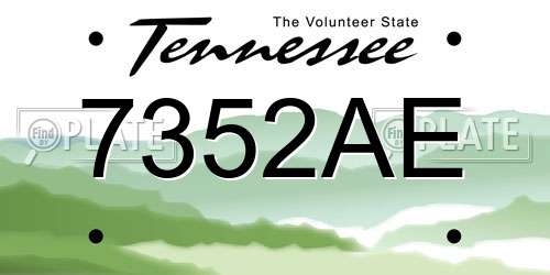 7352AE Tennessee License Plate