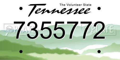 7355772 Tennessee License Plate