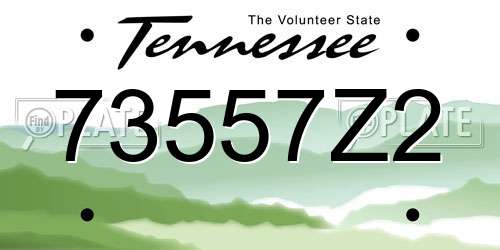73557Z2 Tennessee License Plate