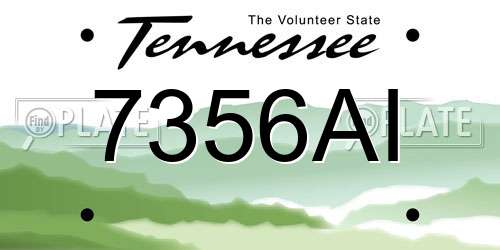 7356AI Tennessee License Plate