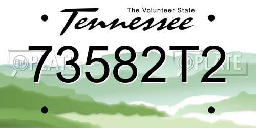 73582T2 Tennessee License Plate